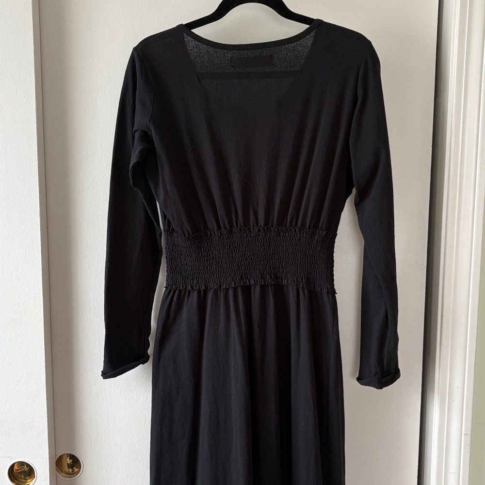 Free People Beach Black Cotton Linen Midi Dress S - Picture 11 of 11